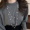 Collar de Perlas Cielo Estrellado para Mujer, Nueva Cadena para Suéter 2026, Estilo Largo, Lujo Ligero, Sensación de Alta Gama, Accesorios de Otoño e Invierno al por Mayor