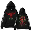 Moletom Europeu Transfronteiriço Estampado Hazbin Hotel Alastor Vermelho e Angel Dust para Homens e Mulheres