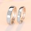 Anel de casal transfronteiriço Um par de coroa Zircon Anel de abertura de casamento simulação anel de diamante Temperamento de moda simples para homens e mulheres