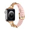 Adecuado para Apple Watch Apple S9 Generación iWatch 11 Cadena de Metal Correa de Cuero Spliced Mezclilla Fábrica