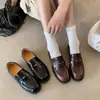 Mocasines para mujer 2026 otoño nuevo estilo británico sin cordones tacón grueso zapatos de piel modernos