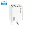 Cargador brillante de 240W 4USB+4PD cabezal de carga para teléfono móvil multipuerto adaptador de corriente 5V2A12W venta al por mayor