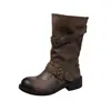 Botines Cortos con Hebilla Coreana para Mujer 2026 Primavera Verano Nuevos Punta Redonda Tacón Grueso Versátiles Botas Estilo Martin Botas Estilo Wasteland