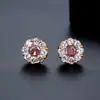 Pendientes de Zirconia Geométricos Versátiles Estilo Coreano Jinse Simples y de Moda Ropa de Trabajo para Mujer Pendientes de Flor con Diseño Ins Pendientes