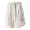 Nuevos Shorts Deportivos Holgados Transpirables de Moda Talla Grande Verano 2026 Pantalones de Cinco Puntos Algodón Lino Tencel Transpirables para Hombre