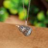 Colgante de calabaza con personaje de loto fu envejecido vintage de esmalte nacional de plata pura Yilu S999, colgante de plata hueco personalizado