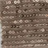 Tela Elástica de Lentejuelas Recta de 3 mm, Bordado de Lentejuelas en Malla Elástica, Bordado de Lentejuelas en Línea Recta, Tela para Bordado de Vestidos de Moda