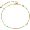 Tobillera para Mujer con Cadena de Cruz de Turquesa Fresca, Simple y Natural, Cadena de Garras de Aleación con Pedrería, Accesorios para el Pie, Venta al por Mayor
