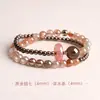 Pulsera deabalorios de la suerte de Cristal Súper Siete Negro Dorado Natural Doble Círculo Pulsera de Citrino para Mujer Pulsera de Anillo Corredor de Ágata Estilo Chino Nuevo