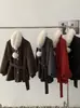 Chaqueta de Lana Omalai Petite con Cuello Alto, Cinturón Acolchado a la Cintura, Corte A, Longitud Media, Mangas de Farol para Mujer 5777