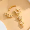 Anel de Umbigo Europeu e Americano com Flor e Zircônia Redonda 23 Anéis de Umbigo com Rosca Externa Joias para Piercing Corporal