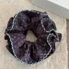 Estilo coreano encaje retro floral exquisito temperamento borde bloqueado tela de intestino grueso goma para el pelo moño coleta suave cuerda para el pelo de la cabeza