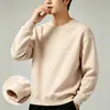 Sudadera de cuello redondo para otoño e invierno transfronteriza, top deportivo casual, capa base de color liso, top versátil de manga larga, sudadera con forro polar