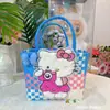 Bolsa Tejida Hecha a Mano de Gatito Gran Capacidad Cesta de Verduras DIY Bolsa de Playa Bolso de Mano Souvenir Bolso Casual Viaje
