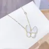 Colar Borboleta Fritillaria para Mulheres, Estilo Celebridade da Internet Coreana e Japonesa, Corrente de Clavícula com Zircônia Micro-Pavimentada, Atacado do Fabricante, Estilo Coreano e Japonês