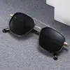 Óculos de Sol Aviador Polarizados para Homens Armação de Metal Quadrada Retrô Proteção UV 400 Lente TAC