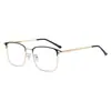 Nuevas Gafas Ópticas para Hombre Montura Media Monturas de Gafas de Negocio Montura de Metal Gafas Retro Gafas para Miopía Luz Azul Anti-Azul