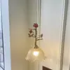 Lámpara colgante de noche de cobre macizo estilo francés con lazo, luz decorativa para entrada, pasillo, barra de bar, lámpara colgante pequeña vintage, etc.