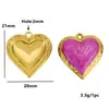 Acero Inoxidable Color Esmalte Colgante de Corazón con Goteo de Aceite Encaje Tallado Colgante de Corazón de Melocotón Accesorios para Manualidades Accesorios