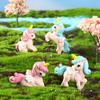 Nuevo Lindo Taburete de Unicornio Micro Paisaje DIY Decorativo Unicornio de Dibujos Animados Adornos de Plástico