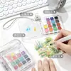 Acuarelas sólidas 15 colores mini viaje portátil pintura acuarela set arte pintado a mano al por mayor pinturas