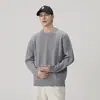 Suéter de punto trenzado con cuello redondo para hombre, otoño e invierno, grueso, cálido, versátil, retro, punto Aran, holgado, casual, top tipo jersey