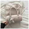 Bolso Pequeño Boston de Lunares, Bolso Cilíndrico Vintage de Mano para Mujer, Bolso Versátil Simple de Hombro y Cruzado, Accesorio Diario para Estudiantes