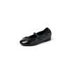Zapatos Mary Jane de piel de oveja suave y encerada con lazo dulce, de primavera 2025, con tacón medio y punta redonda, de una sola capa, para mujer.