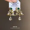Pendientes de Árbol de Navidad de Aguja de Plata con Diamantes y Perlas, Pendientes de Moda Transfronterizos Nuevos, Pendientes de Navidad de Diseño de Nicho al por Mayor