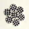 Botões Decorativos de Madeira Xadrez/Registro com Borda Fina 20mm/15mm