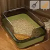 Bandeja para Gatos Extra Grande Semicerrada Caja de Arena para Gatos Mascotas Inodoro Grande para Gatos Caja de Arena para Gatos Suministros para Mascotas Venta al por Mayor