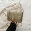 Bolso Pequeño de Paja Tejida con Cierre Suave y a la Moda para Mujer 2024 Primavera Nuevo Versátil Ins Bolso Cruzado Textura Bolso Cuadrado Pequeño