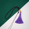 Asa de anillo de tracción de 7 cm borla de cuerda oreja texto jugar cuerda al por mayor tejida a mano DIY cordón corto con cuentas de ágata