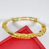 Pulsera Exquisita de Ratán de Acacia Chapada en Oro Moda Árbol de Flores Rama de Vid Hoja Pulsa-Tira Pulsera Pulsera de Hoja de Vid de Flor