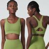Ropa interior deportiva con copa de respiración transfronteriza, sujetador deportivo de talla grande europeo y americano para mujer, ropa interior de yoga y fitness de una pieza con copa de pecho.