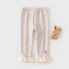Leggings para Bebé Niña Conjunto de Primavera Leggings de Canalé Pantalones Largos para Niños Encaje Dulce Versátiles Leggings de Primavera y Otoño