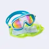 Nuevas gafas de natación para niños, armazón grande y genial, tapones para los oídos unidos, galvanizado colorido, antivaho, antiagua, anti-ultravioleta, fabricantes de gafas de natación