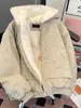 Chaqueta de Algodón Gruesa con Capucha para Hombre de Invierno, Retro Americano High Street Juvenil Deportiva Cálida Tendencia Marca Abrigo de Algodón para Hombre