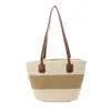 Bolsa Tote de Ombro Grande Capacidade para Viagem e Dia a Dia 2026 Verão Nova Bolsa de Palha Tecida Fashion Simples