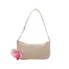 Bolso cuadrado pequeño de moda estilo dulce transfronterizo para mujer, nuevo bolso de hombro tejido de paja con bloques de color para el verano 2026, bolso de axila de moda