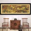 Rompecabezas de 1000 Piezas Escena del Río Qingming 98x34 Marco 98x38 Pintura de los Mil Li de Ríos y Montañas Marco de Madera Maciza de 2000 Piezas para Colgar en la Pared