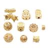 Método antiguo de transferencia de oro que preserva el color, cuentas huecas, cuentas sueltas, pulseras y collares hechos a mano con cuentas, joyería al por mayor