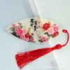 Marcadores de Página Estilo Chinês Flor de Peônia e Nervuras de Folha, Papelaria Educacional, Presentes Culturais para Amigos, Fornecimento Direto do Fabricante, com Marcadores de Página com Borla