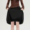Falda midi de línea A en forma de tulipán color marrón para mujer, principios de otoño 2026, de cintura alta, estiliza la figura, cintura elástica, versátil para ir al trabajo