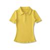 Color Sólido Estilo Europeo y Americano Verano Nuevo Cuello Polo Botones Manga Corta Elástica Ajustada Camiseta Básica para Mujer Top Casual