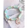 Pulsera de Abalorios Estilo Chino Floral Mariposa DIY Sin Tabúes para Mujer, Alto Valor Estético, Pulsera Estilo Ins, Regalo para Mejor Amiga, Accesorio para la Mano