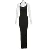 Estilo europeo y americano 2024 transfronterizo primavera y verano mujer nuevo cuello halter espalda descubierta plisado cadera sexy vestido vestido