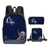 Mochila escolar de tres piezas con diseño de robot cósmico y astronauta, ideal para niños de primaria y secundaria.