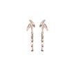 Aretes Metálicos de Aguja de Plata Hoja de Bambú Chino Nuevo Moda Pendientes de Borla para Viajero Lujo Ligero Nicho Elegante Oreja