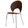 Cadeira de jantar nórdica, cadeira moderna da moda para uso doméstico, mesa e cadeiras de jantar, design minimalista moderno de luxo leve com encosto, estilo étnico de metal vintage